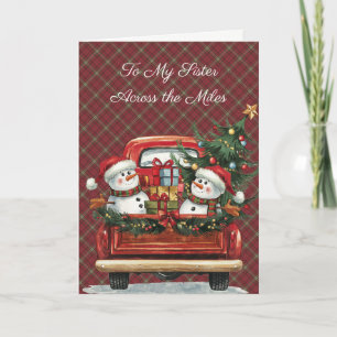 Morrison Red Weathered Tartan Sister Christmas  Holiday Card