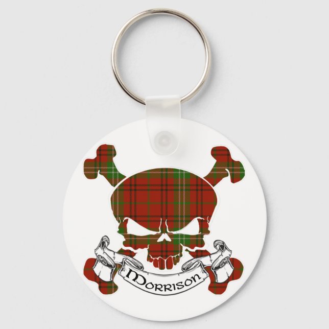 Morrison Tartan Skull Key Ring (Front)