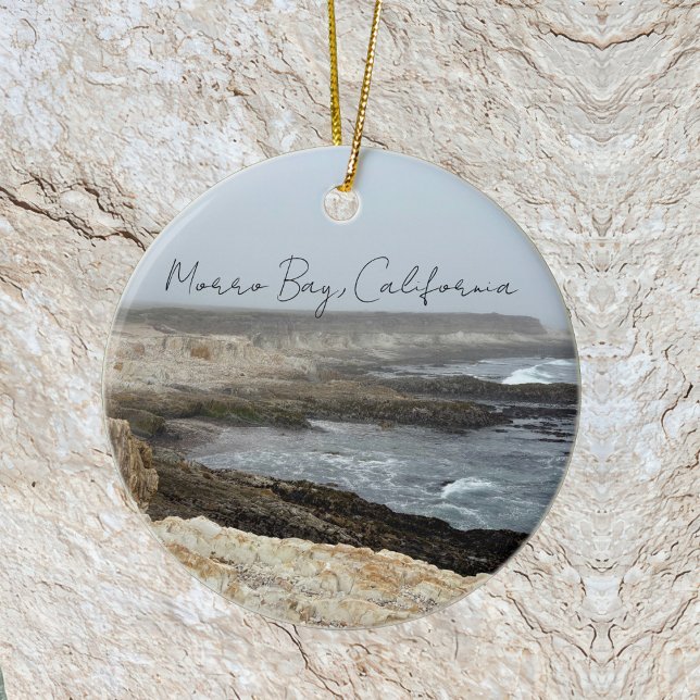 Morro Bay California Coastal Photography Ceramic Tree Decoration (Creator Uploaded)