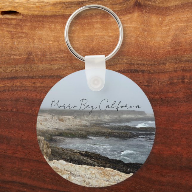 Morro Bay California Coastal Photography Key Ring (Front)