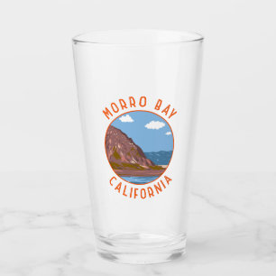 Morro Bay California Retro Distressed Circle Glass