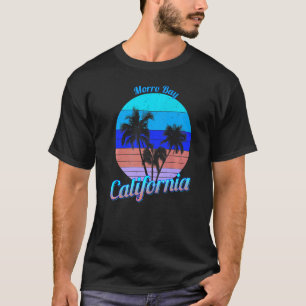 Morro Bay California Retro Palm Trees Beach Summer T-Shirt