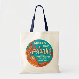 Morro Bay Estuary Octopus Tote with Navy Handles