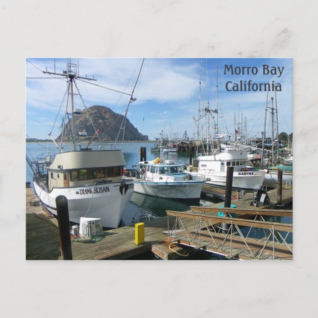 Morro Bay Fishing Boats Postcard! Postcard (Front)