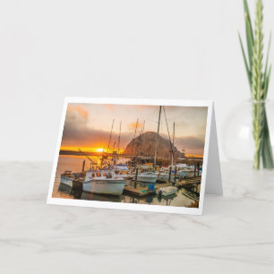 Morro Bay Harbour At Sunset Greeting Card