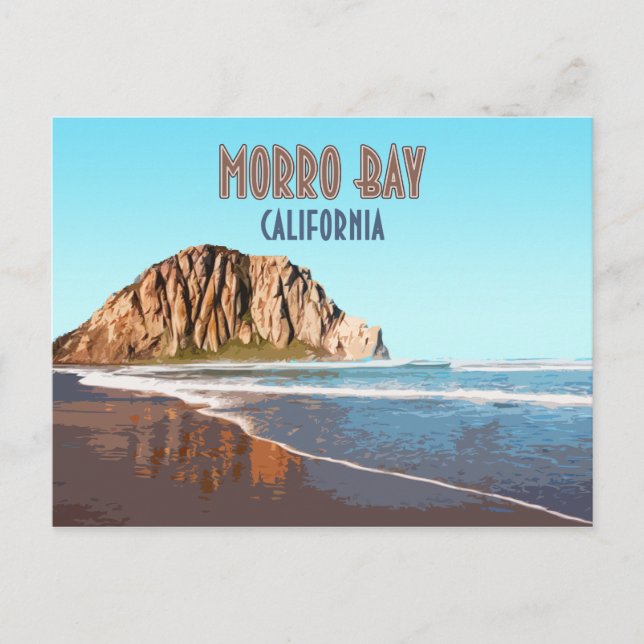Morro Bay Rock California Vintage Postcard (Front)
