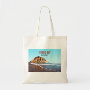 Morro Bay Rock California Vintage Tote Bag