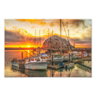 Morro Rock At Sunset Photo Print