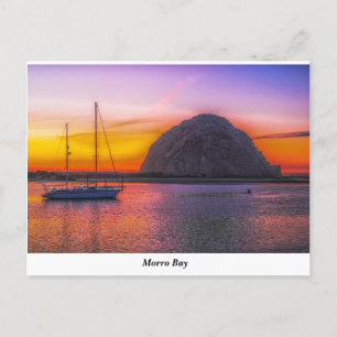 Morro Rock At Sunset Postcard