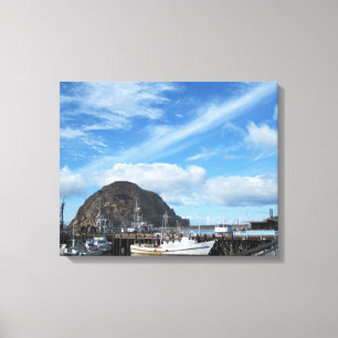 Morro Rock, Fishing Boats and the Embarcadero Canvas Print