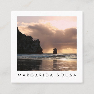 Morro Rock Ocean Beach Photo Travel Tourism Square Business Card