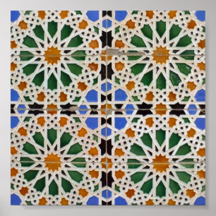 Morrocan Moorish Mosaic Pattern Poster