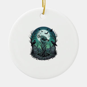 Mors Zombie Hand Skeleton Key Tombstone Ravens Hal Ceramic Tree Decoration