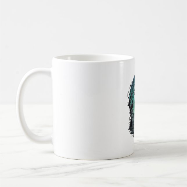Mors Zombie Hand Skeleton Key Tombstone Ravens Hal Coffee Mug (Left)