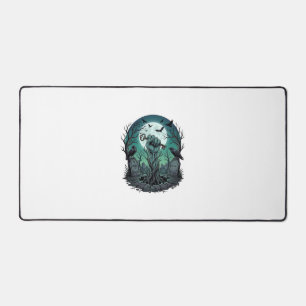 Mors Zombie Hand Skeleton Key Tombstone Ravens Hal Desk Mat