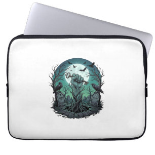 Mors Zombie Hand Skeleton Key Tombstone Ravens Hal Laptop Sleeve