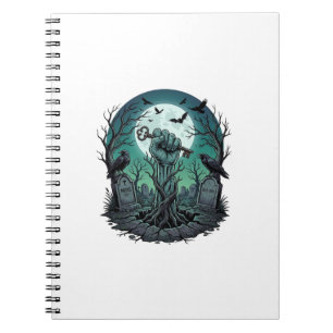 Mors Zombie Hand Skeleton Key Tombstone Ravens Hal Notebook