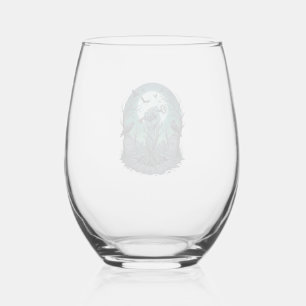 Mors Zombie Hand Skeleton Key Tombstone Ravens Hal Stemless Wine Glass