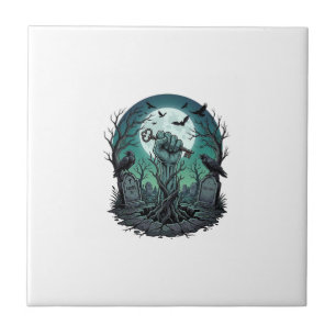 Mors Zombie Hand Skeleton Key Tombstone Ravens Hal Tile