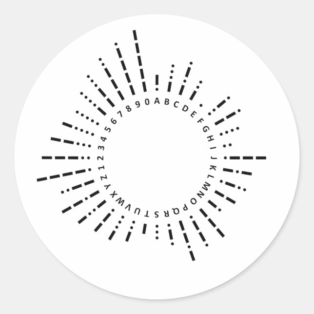 Morse Code Alphabet Classic Round Sticker (Front)