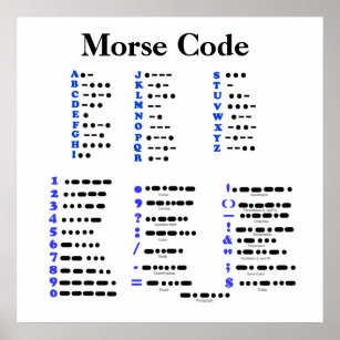 Morse Code Punctuation Posters Prints Zazzle Uk
