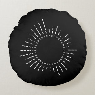 Morse Code Alphabet Round Cushion
