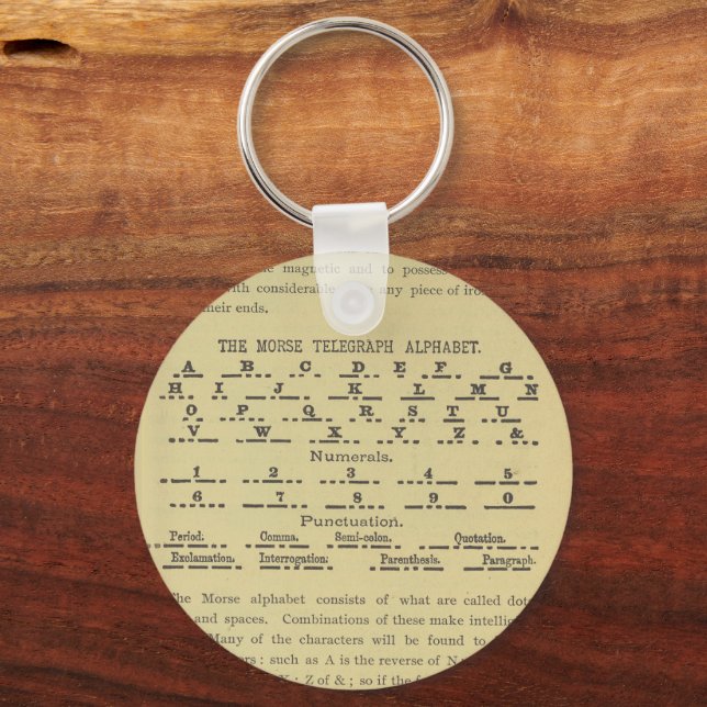 Morse Code Alphabet Telegraph Key Ring (Front)