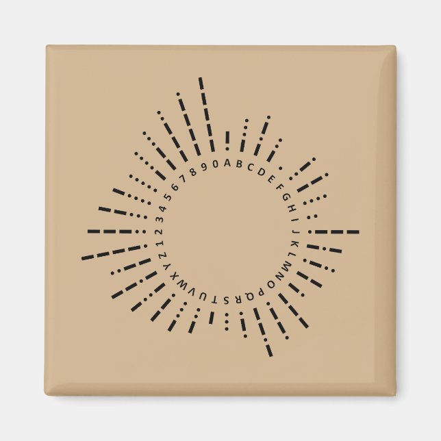 Morse Code Alphabet – Vintage Sepia Design Magnet (Front)