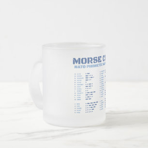 Morse Code and NATO Phonetic Alphabet Frosted Glass Coffee Mug