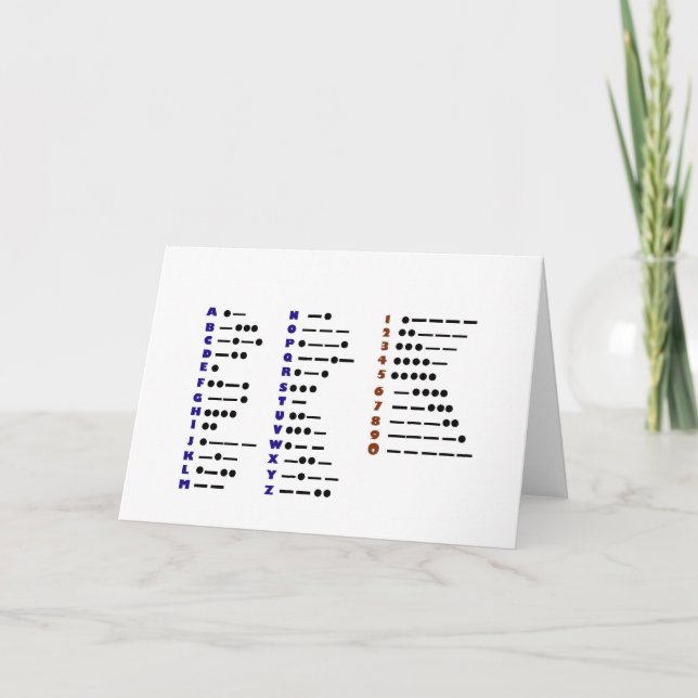Morse Code Chart Note Card (Front)