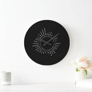 Morse Code Circle Design Large Clock