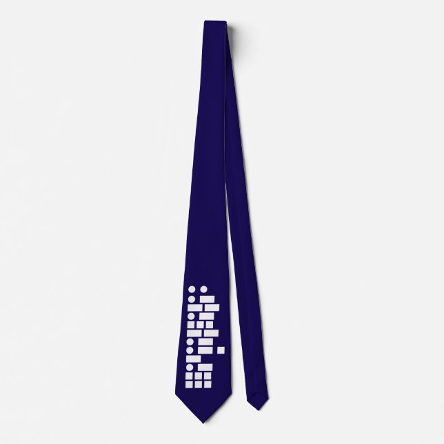 Morse Code "I Am a Smartass" Funny Cool Blue Tie (Front)