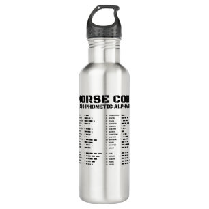 Morse Code NATO Phonetic Alphabet 710 Ml Water Bottle