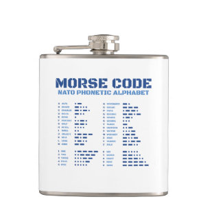 Morse Code NATO Phonetic Alphabet Hip Flask