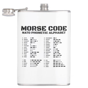 Morse Code NATO Phonetic Alphabet Hip Flask