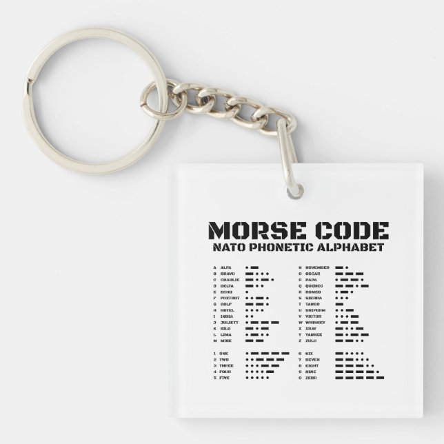 Morse Code NATO Phonetic Alphabet Key Ring (Front)