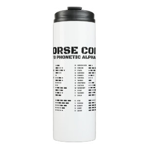 Morse Code NATO Phonetic Alphabet Tables Thermal Tumbler