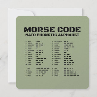 Morse Code NATO Tactical Signal Reference Card A Z