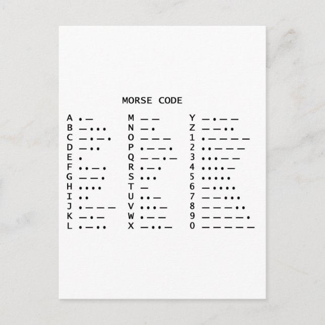 Morse Code Postcard (Front)