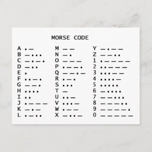 MORSE CODE POSTCARD