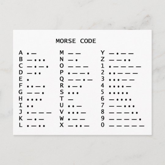 Morse Code Postcard Zazzle Co Uk