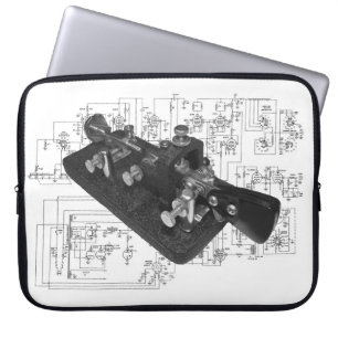 Morse Code Radio Key Schematic Laptop Sleeve