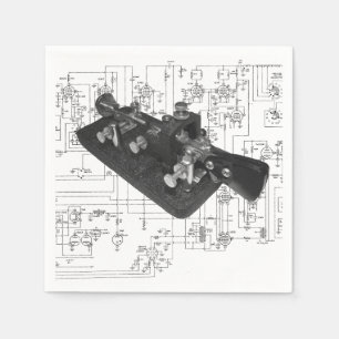 Morse Code Radio Key Schematic Napkin