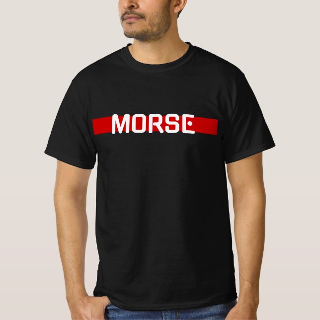Morse Code Red Line - Amateur Radio T-Shirt (Front)