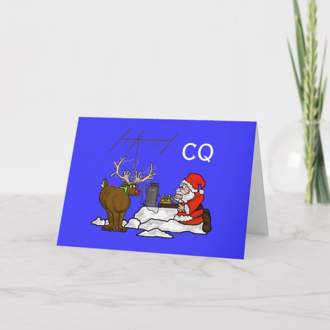Morse Code Santa & Rudolph Christmas Card (Front)