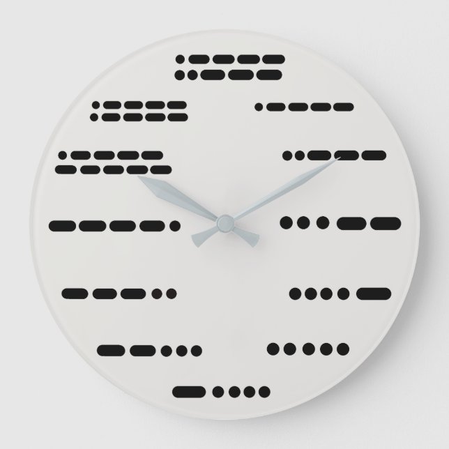 Morse Code Wall Clock  With All 12 Numbers (Front)