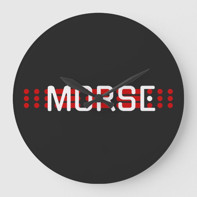 MORSE SOS – Red Signal Code Design Large Clock (Front)