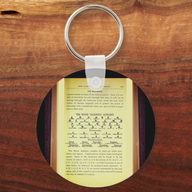 Morse Telegraph Alphabet Code System Key Ring (Front)