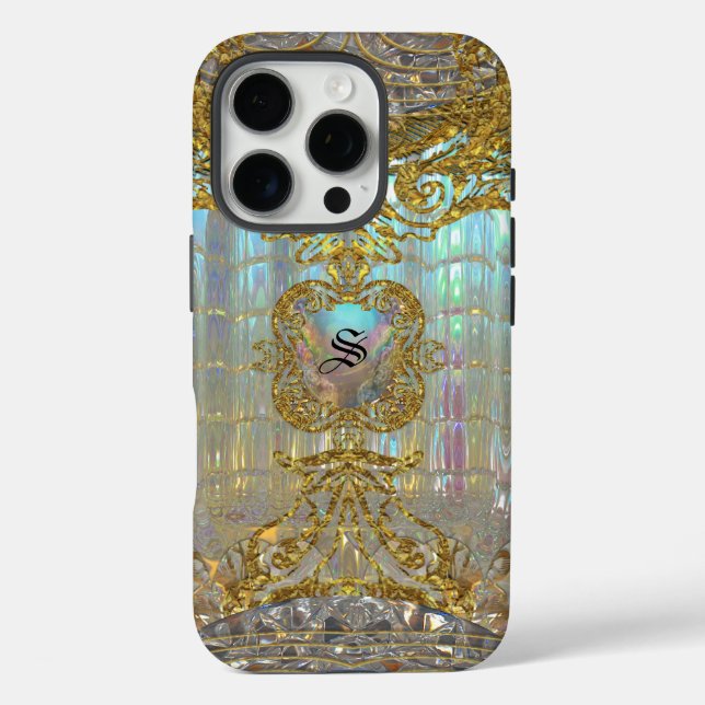 Morshnette Elegant Baroque  Monogram Case-Mate iPhone Case (Back)