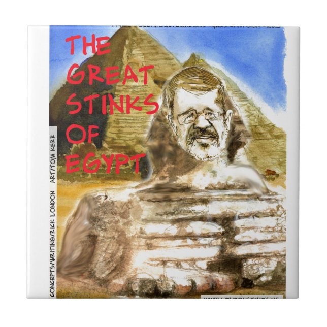 Morsi Great Stinks Of Egypt Funny Tile (Front)